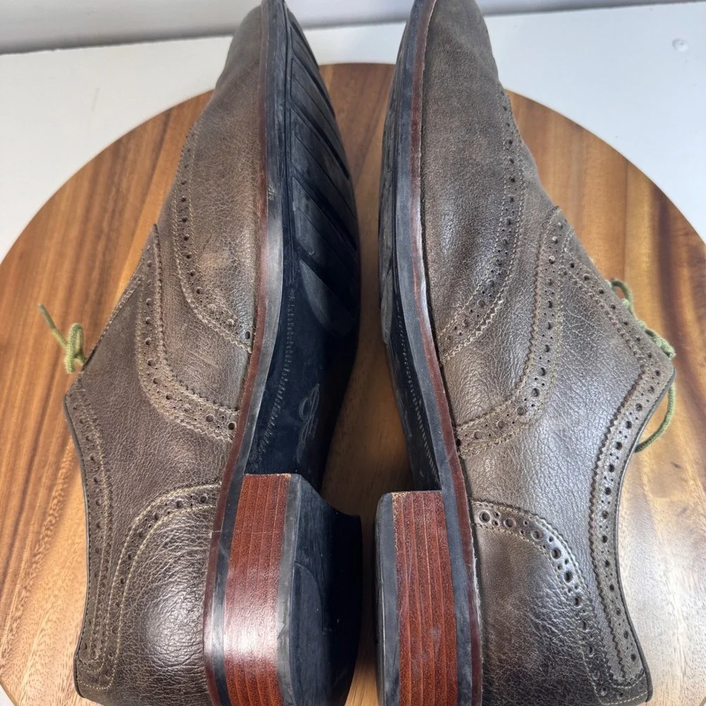 Cole Haan Mens Wingtip Oxfords Brown Leather Grand OS Lace Up Dress Shoes Sz 15M